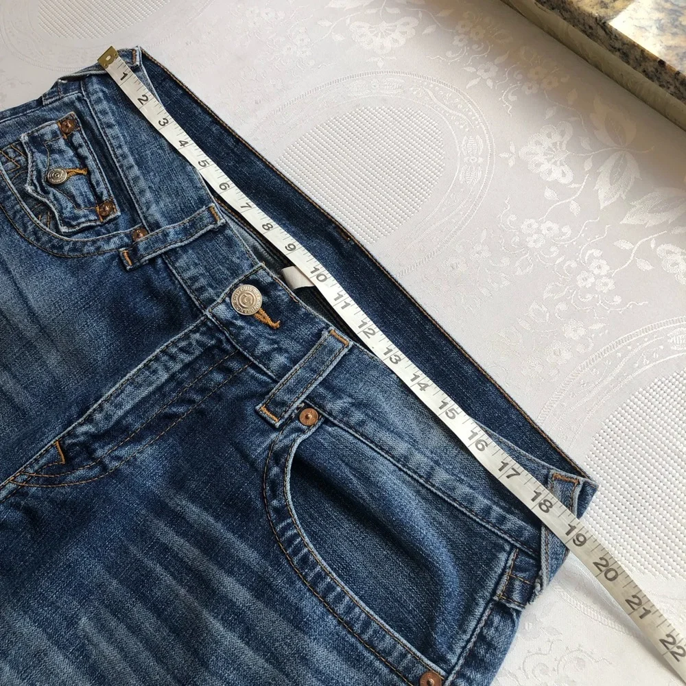 True Religion Men’s Size 34 Section Flap Regular Straight Blue Denim Jeans Pants